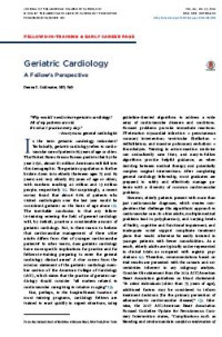 Image of Geriatric Cardiology : A Fellow’s Perspective