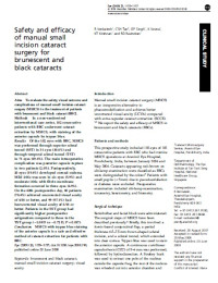 Image of Safety and efficacy of manual small incision cataract surgery for brunescent and black cataracts