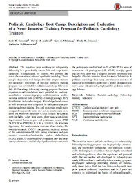 Image of Pediatric Cardiology Boot Camp: Description and Evaluation of a Novel Intensive Training Program for Pediatric Cardiology Trainees