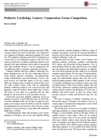 Image of Pediatric Cardiology Centers: Cooperation Versus Competition
