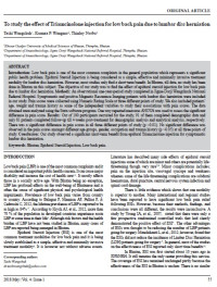 Image of To study the effect of Triamcinolone injection for low back pain due to lumbar disc herniation