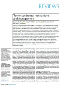 Image of Turner syndrome: mechanisms and management