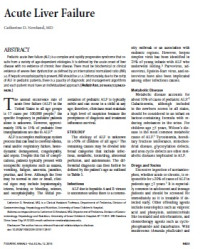 Image of Acute Liver Failure