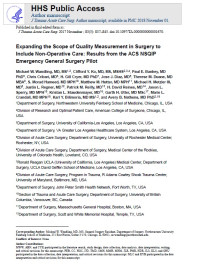Image of Expanding the Scope of Quality Measurement in Surgery to Include Non-Operative Care: Results from the ACS NSQIP Emergency General Surgery Pilot
