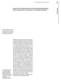 Image of Impact of first sexual intercourse on the sexual and reproductive life of young people in a capital city of the Brazilian Northeast
