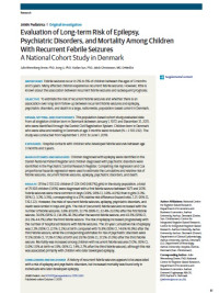 Image of Evaluation of Long-term Risk of Epilepsy, Psychiatric Disorders, and Mortality Among Children With Recurrent Febrile Seizures
A National Cohort Study in Denmark