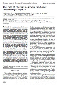 Image of The role of fillers in aesthetic medicine: medico-legal aspects