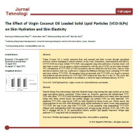 Image of The Effect of Virgin Coconut Oil Loaded Solid Lipid Particles (VCO-SLPs) on Skin Hydration and Skin Elasticity
