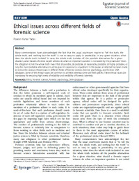 Image of Ethical issues across different fields of forensic science