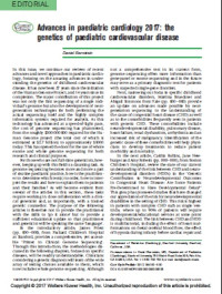 Image of Advances in paediatric cardiology 2017: the genetics of paediatric cardiovascular disease