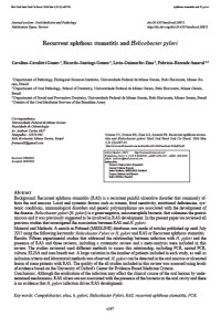 Image of Recurrent aphthous stomatitis and Helicobacter pylori