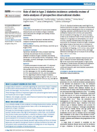 Image of Role of diet in type 2 diabetes incidence: umbrella review of meta- analyses of prospective observational studies
