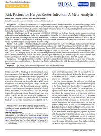 Image of Risk Factors for Herpes Zoster Infection: A Meta-Analysis