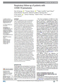 Image of Respiratory follow-up of patients with COVID-19 pneumonia