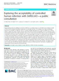 Image of Exploring the acceptability of controlled human infection with SARSCoV2—a public consultation