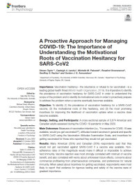 Image of A Proactive Approach for Managing Covid-19: The Importance of understanding the motivational roots of vaccination hesitancy for SARS-CV2