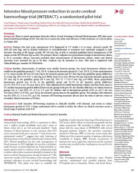 Image of Intensive blood pressure reduction in acute cerebral haemorrhage trial (INTERACT): a randomised pilot trial