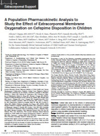 Image of A Population Pharmacokinetic Analysis to Study the Effect of Extracorporeal Membrane Oxygenation on Cefepime Disposition in Children