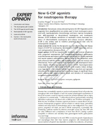 Image of New G-CSF agonists for neutropenia therapy