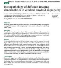 Image of Histopathology of diffusion imaging abnormalities in cerebral amyloid angiopathy