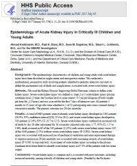 Image of Epidemiology of Acute Kidney Injury in Critically Ill Children and Young Adults