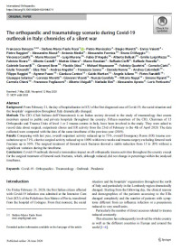 Image of The orthopaedic and traumatology scenario during Covid-19 outbreak in Italy: chronicles of a silent war
