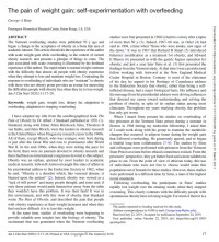 Image of The pain of weight gain: self-experimentation with overfeeding