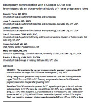 Image of Emergency contraception with a Copper IUD or oral levonorgestrel: an observational study of 1-year pregnancy rates