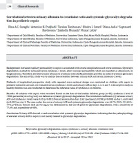 Image of Correlation between urinary albumin to creatinine ratio and systemic glycocalyx degradation in pediatric sepsis
