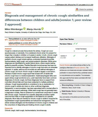 Image of Diagnosis and management of chronic cough: similarities and differences between children and adults [version 1; peer review:
2 approved]