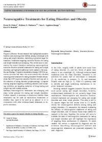 Image of Neurocognitive Treatments for Eating Disorders and Obesity
