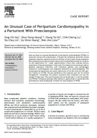 Image of An Unusual Case of Peripartum Cardiomyopathy in a Parturient With Preeclampsia