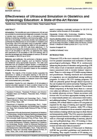 Image of Effectiveness of Ultrasound Simulation in Obstetrics and Gynecology Education: A State-of-the-Art Review