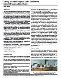 Image of Safety of Transvaginal Scan Estimated from Ultrasonic Bioeffects