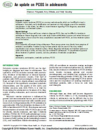 Image of An update on PCOS in adolescents
