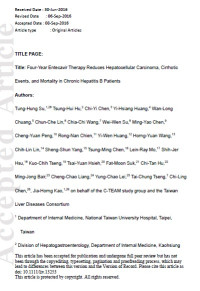 Image of Four-Year Entecavir Therapy Reduces Hepatocellular Carcinoma, Cirrhotic Events, and Mortality in Chronic Hepatitis B Patients