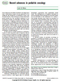 Image of Recent advances in pediatric oncology
