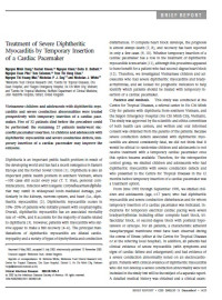 Image of Treatment of Severe Diphtheritic Myocarditis by Temporary Insertion of a Cardiac Pacemaker