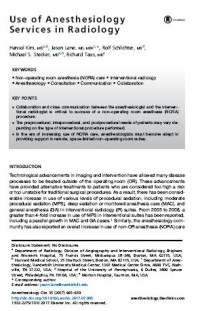 Image of Use of Anesthesiology Services in Radiology