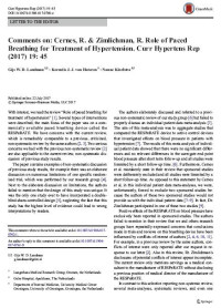 Image of Role of Paced Breathing for Treatment of Hypertension