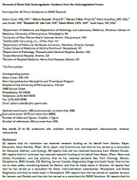 Image of Reversal of Direct Oral Anticoagulants: Guidance from the Anticoagulation Forum