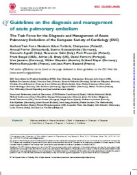 Image of Guidelines on the diagnosis and management of acute pulmonary embolism