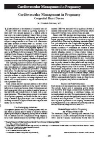 Image of Cardiovascular Management in Pregnancy: Congenital Heart Disease