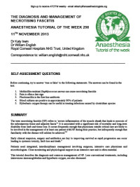 Image of The  Diagnosis  and Management of  Necrotising Fasciitis