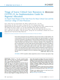 Image of Triage of Scarce Critical Care Resources in
COVID-19 An Implementation Guide for
Regional Allocation