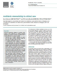 Image of Antibiotic stewardship in critical care