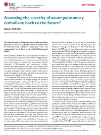 Image of Assessing the severity of acute pulmonaryrnembolism: back to the future?