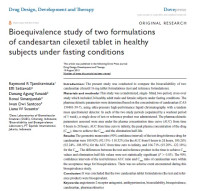 Image of Bioequivalence study of two formulations of candesartan cilexetil tablet in healthy subjects under fasting conditions