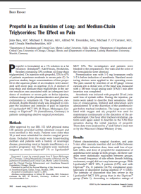 Image of Propofol in an Emulsion of Long- and Medium-Chain Triglycerides: The Effect on Pain