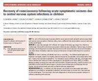 Image of Recovery of consciousness following acute symptomatic seizures due to central nervous system infections in children